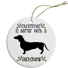 Breed Specific Round Christmas Ornament (Color/Size: Dachshund)