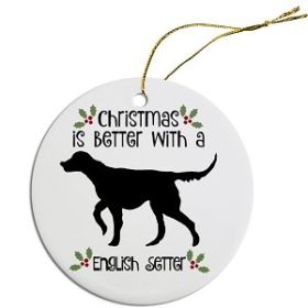Breed Specific Round Christmas Ornament (Color/Size: English Setter)