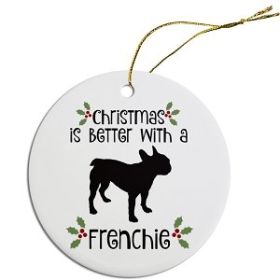 Breed Specific Round Christmas Ornament (Color/Size: Frenchie)