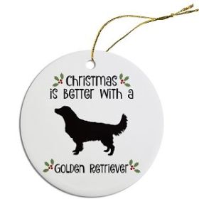 Breed Specific Round Christmas Ornament (Color/Size: Golden Retriever)