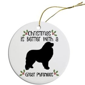 Breed Specific Round Christmas Ornament (Color/Size: Great Pyrenees)