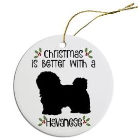 Breed Specific Round Christmas Ornament (Color/Size: Havanese)