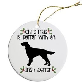 Breed Specific Round Christmas Ornament (Color/Size: Irish Setter)