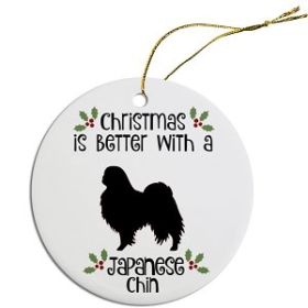 Breed Specific Round Christmas Ornament (Color/Size: Japanese Chin)