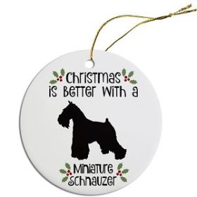 Breed Specific Round Christmas Ornament (Color/Size: Miniature Schnauzer)