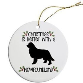 Breed Specific Round Christmas Ornament (Color/Size: Newfoundland)