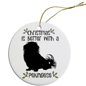Breed Specific Round Christmas Ornament (Color/Size: Pekingese)