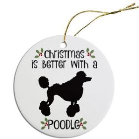 Breed Specific Round Christmas Ornament (Color/Size: Poodle)