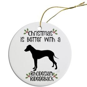 Breed Specific Round Christmas Ornament (Color/Size: Rhodesian Ridgeback)