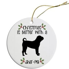 Breed Specific Round Christmas Ornament (Color/Size: Shar-Pei)