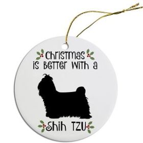 Breed Specific Round Christmas Ornament (Color/Size: Shih Tzu)