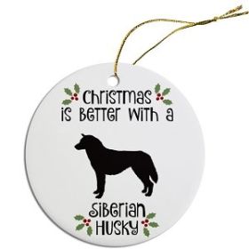 Breed Specific Round Christmas Ornament (Color/Size: Siberian Husky)