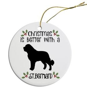 Breed Specific Round Christmas Ornament (Color/Size: St Bernard)