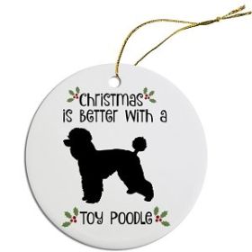 Breed Specific Round Christmas Ornament (Color/Size: Toy Poodle)