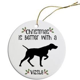 Breed Specific Round Christmas Ornament (Color/Size: Vizsla)