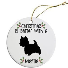 Breed Specific Round Christmas Ornament (Color/Size: Westie)