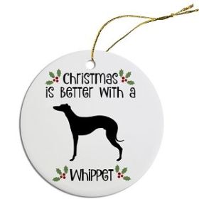 Breed Specific Round Christmas Ornament (Color/Size: Whippet)