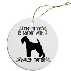 Breed Specific Round Christmas Ornament (Color/Size: Welsh Terrier)