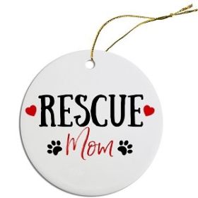 Round Christmas Ornament (Color/Size: Rescue Mom)