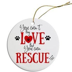 Round Christmas Ornament (Color/Size: Can't Buy Love, can Rescue It)