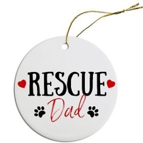 Round Christmas Ornament (Color/Size: Rescue Dad)