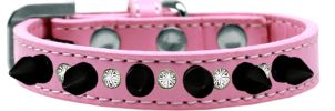 Crystal and Black Spikes Dog Collar