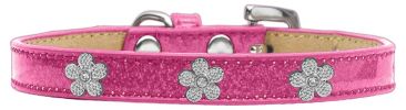 Silver Flower Widget Dog Collar