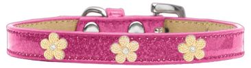 Gold Flower Widget Dog Collar