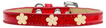 Gold Flower Widget Dog Collar