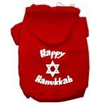 Happy Hanukkah Screen Print Pet Hoodies (Color/Size: Red Size XXL)