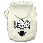 Happy Meter Screen Printed Dog Pet Hoodies (Color/Size: Cream Size XXL)