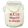 Head Elf In Charge Screen Print Pet Hoodies