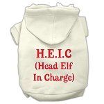 Head Elf In Charge Screen Print Pet Hoodies (Color/Size: Cream Size XXXL)