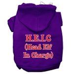 Head Elf In Charge Screen Print Pet Hoodies (Color/Size: Purple Size XXL)