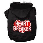 Heart Breaker Screen Print Pet Hoodies (Color/Size: Black Size XXL)