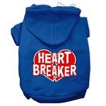Heart Breaker Screen Print Pet Hoodies (Color/Size: Blue Size XXXL)