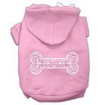 Henna Bone Screen Print Pet Hoodies (Color/Size: Light Pink Size XS)