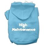 High Maintenance Screen Print Pet Hoodies (Color/Size: Baby Blue XS)