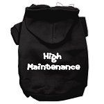 High Maintenance Screen Print Pet Hoodies (Color/Size: Black XXL)
