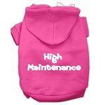 High Maintenance Screen Print Pet Hoodies (Color/Size: Bright Pink Size XXL)
