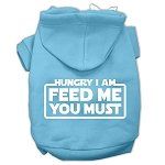 Hungry I am Screen Print Pet Hoodies (Color/Size: Baby Blue Size XXL)