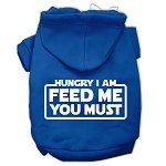 Hungry I am Screen Print Pet Hoodies (Color/Size: Blue Size XS)