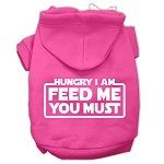 Hungry I am Screen Print Pet Hoodies (Color/Size: Bright Pink Size XS)