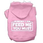 Hungry I am Screen Print Pet Hoodies (Color/Size: Light Pink Size XXL)