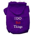 I Do Bad Things Screen Print Pet Hoodies (Color/Size: Purple Size XXL)
