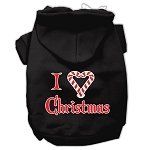 I Heart Christmas Screen Print Pet Hoodies (Color/Size: Black Size XXXL)