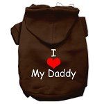 I Love My Daddy Screen Print Pet Hoodies (Color/Size: Brown Size XXL)