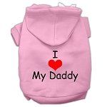 I Love My Daddy Screen Print Pet Hoodies (Color/Size: Pink Size XS)