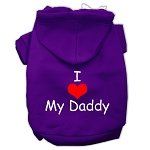 I Love My Daddy Screen Print Pet Hoodies (Color/Size: Purple Size XS)