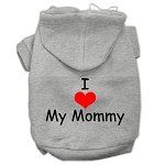 I Love My Mommy Screen Print Pet Hoodies (Color/Size: Grey Size XXXL)